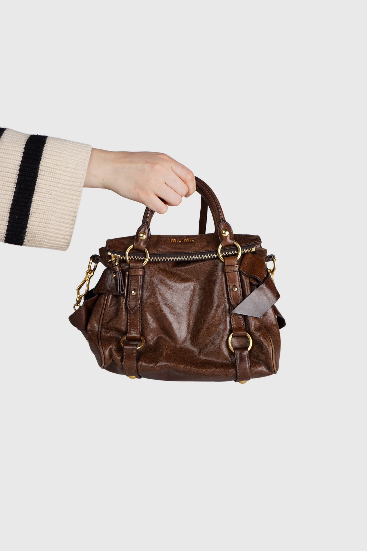 MIU MIU Vitello Lux Mini Bow Bag