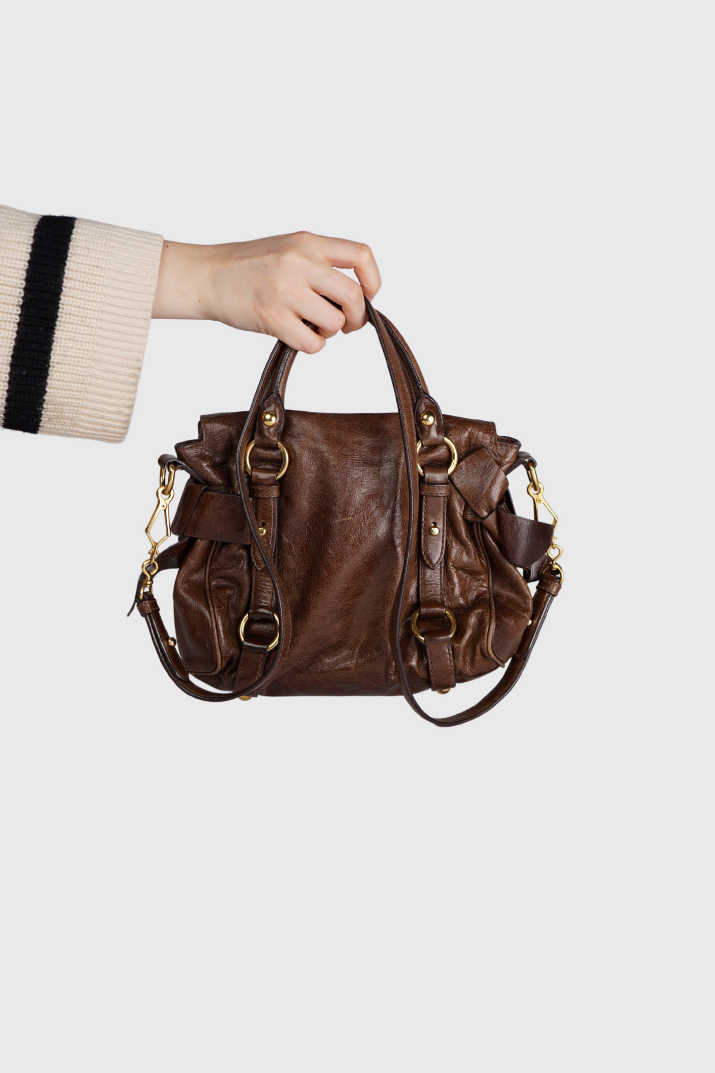 MIU MIU Vitello Lux Mini Bow Bag