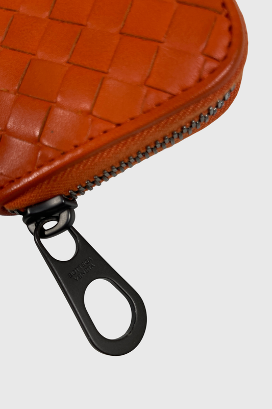 BOTTEGA VENETA Intrecciato Zip Wallet orange