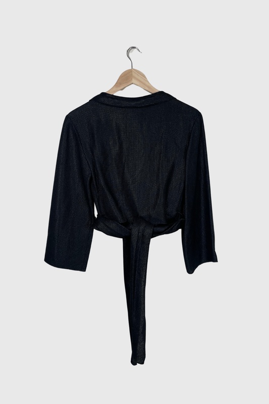 CHANEL Wickelbluse schwarz Frühjahr 1999