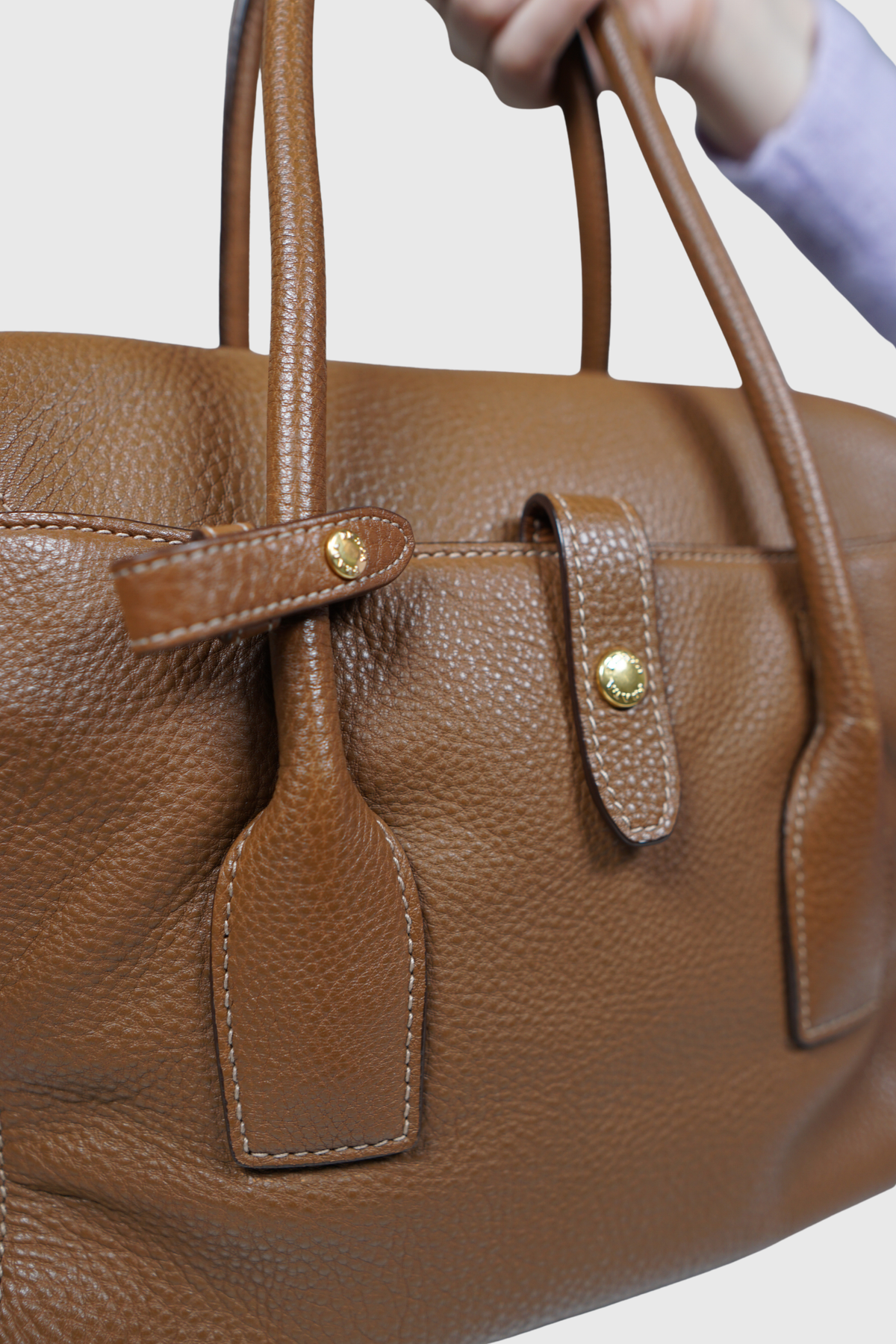 PRADA Vitello Daino Sound Lock brandy