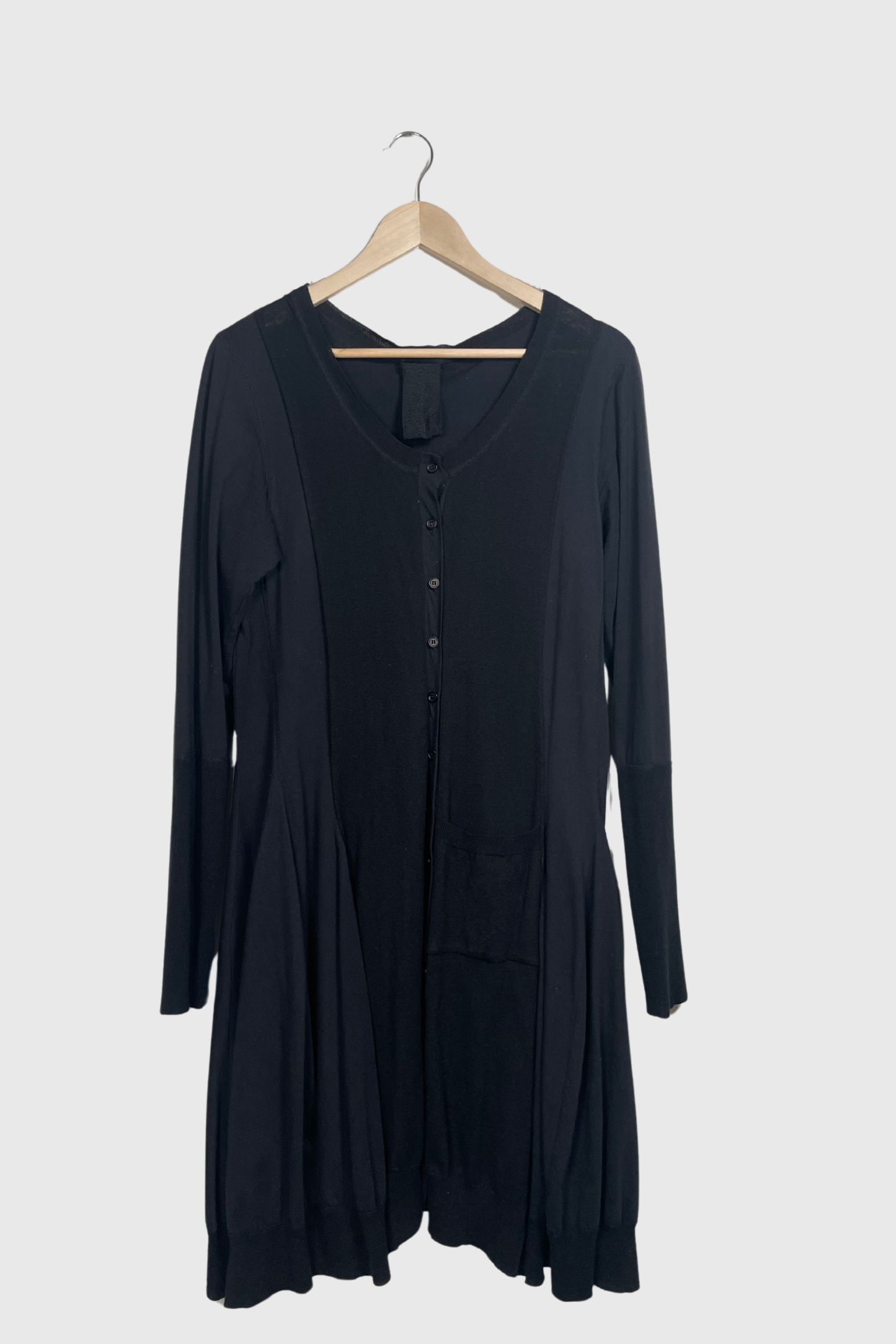 RUNDHOLZ Strickmantel schwarz | L