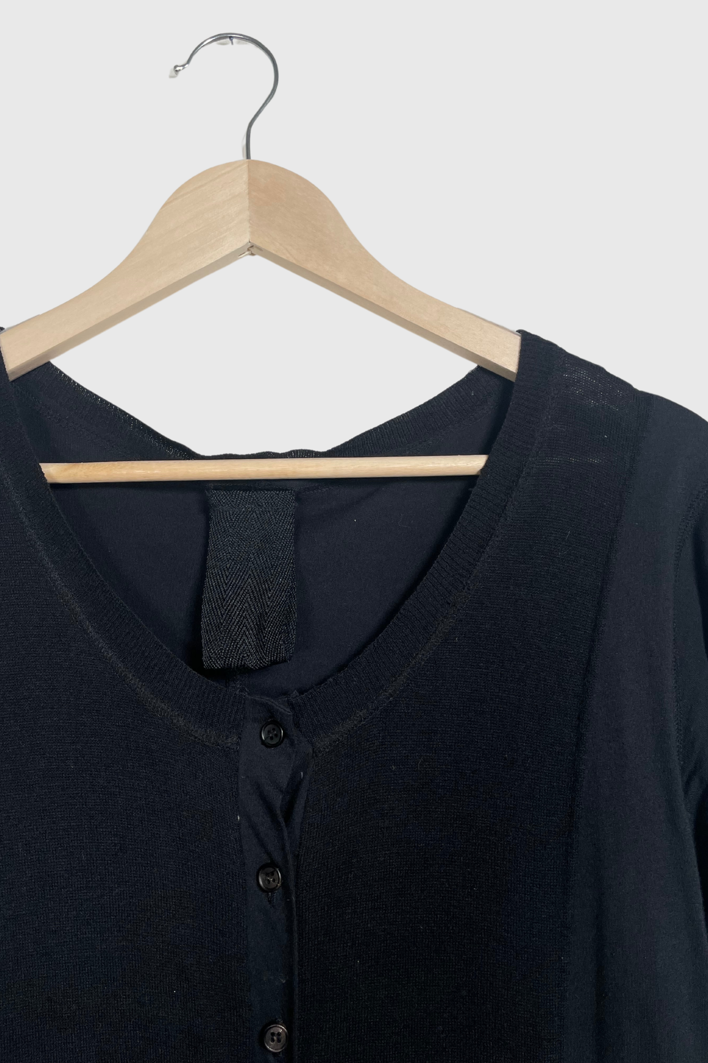 RUNDHOLZ Strickmantel schwarz | L