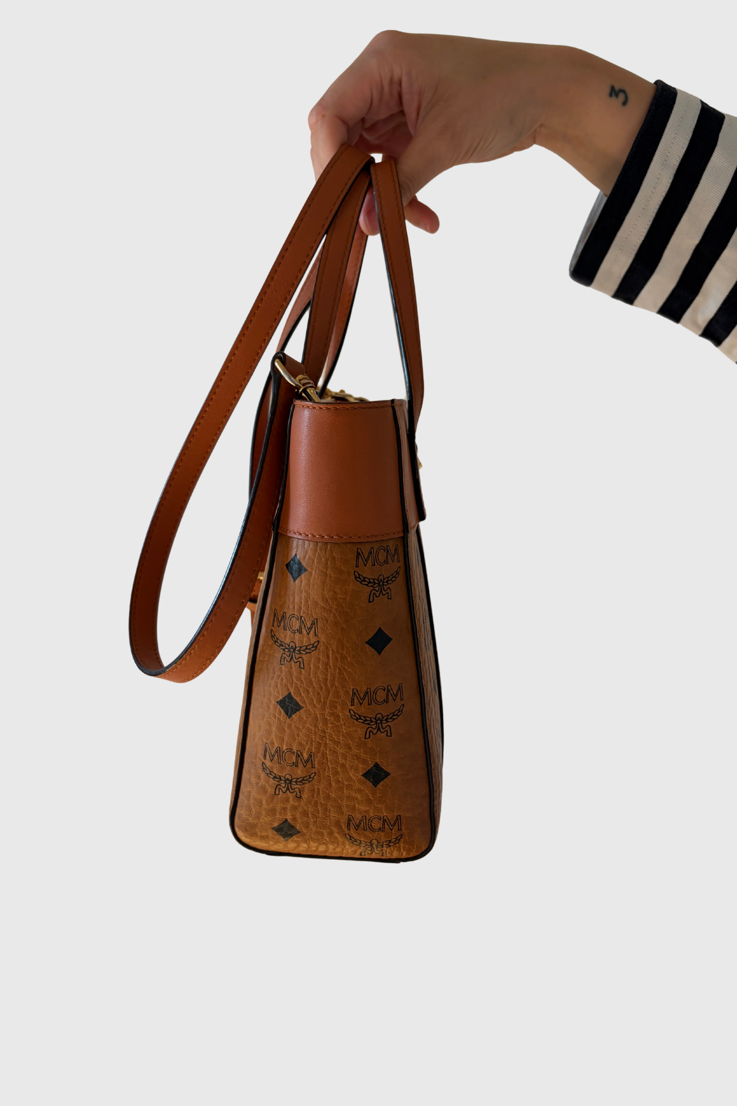 MCM Toni Top Zip Shopper Mini