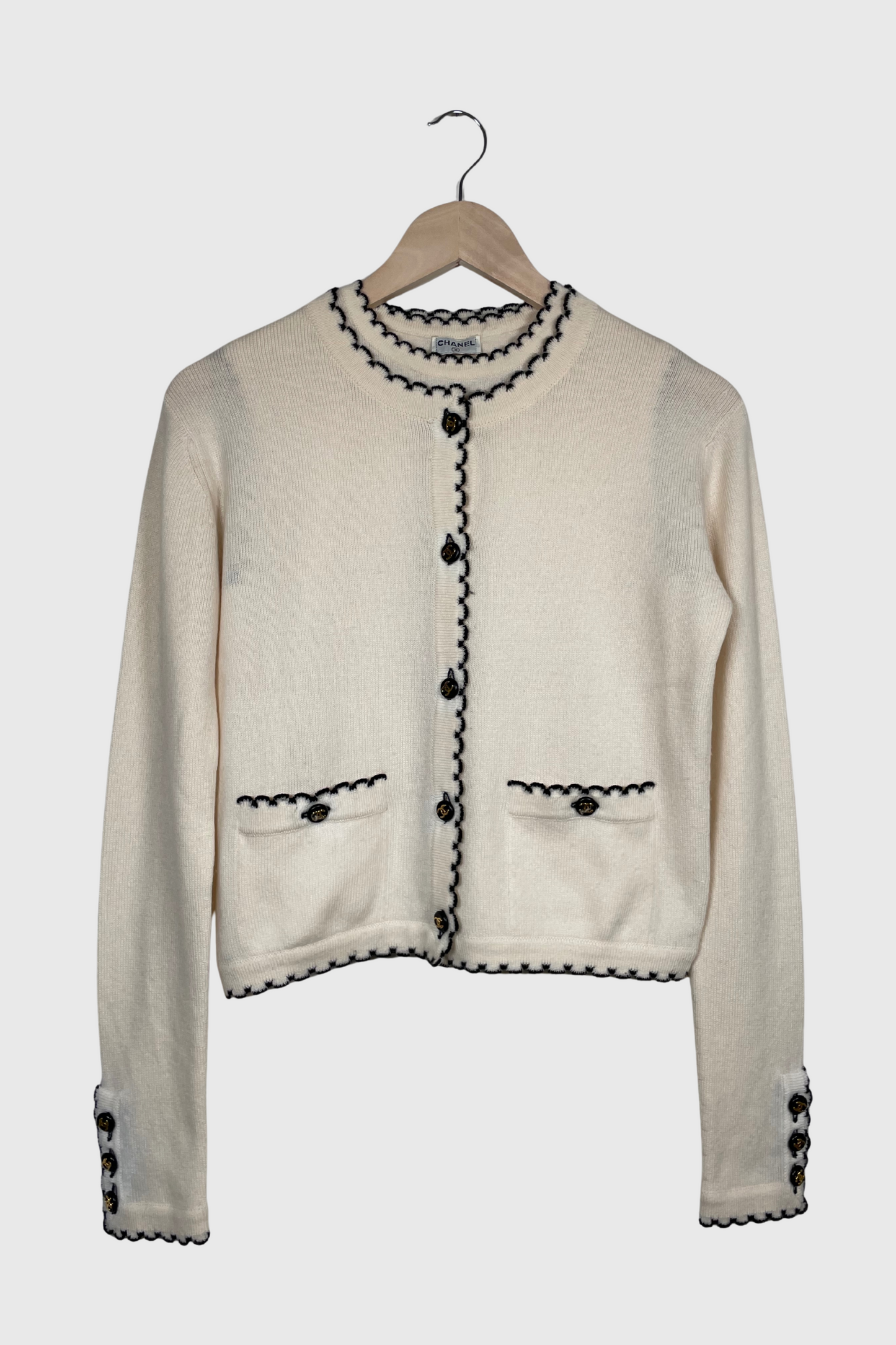 CHANEL Scallop Trim Cashmere Twinset | 34