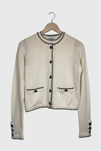 CHANEL Scallop Trim Cashmere Twinset | 34