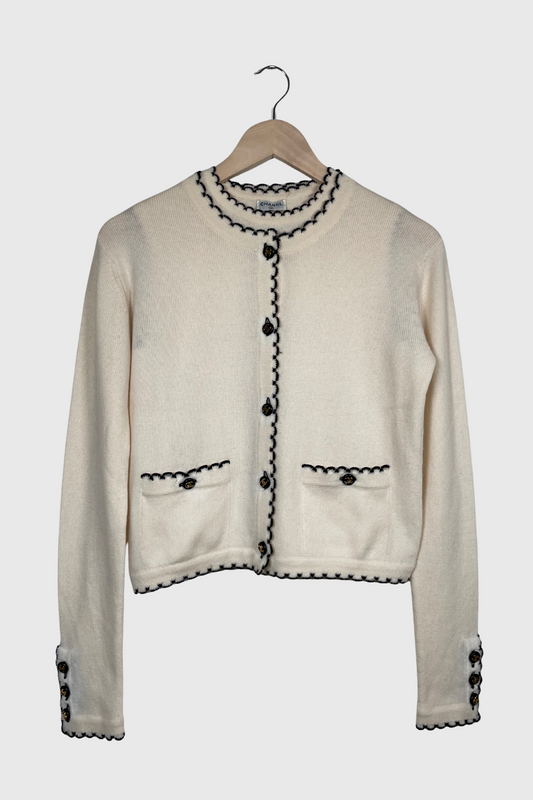CHANEL Scallop Trim Cashmere Twinset | 34