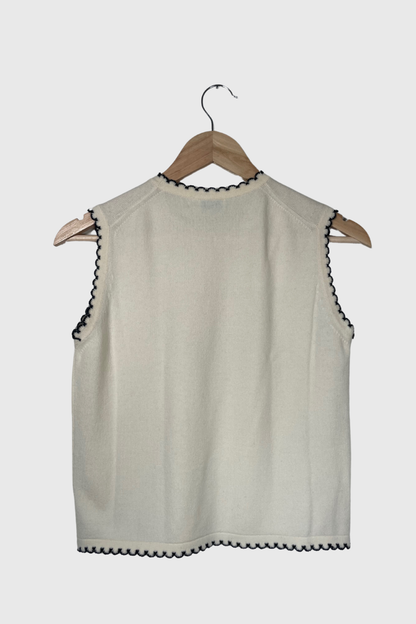 CHANEL Scallop Cashmere Top | 34