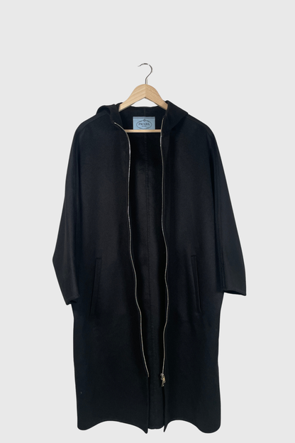 PRADA Mantel mit Kapuze F/W 2020 schwarz | 36
