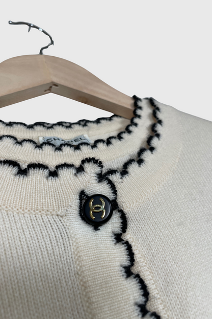 CHANEL Scallop Trim Cashmere Twinset | 34