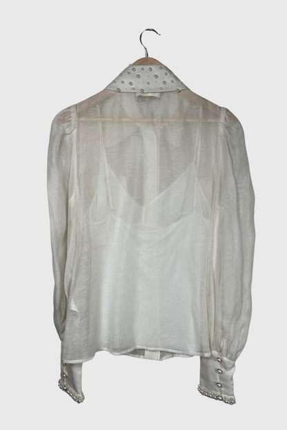 ZIMMERMANN High Tide Pearl Bluse | L