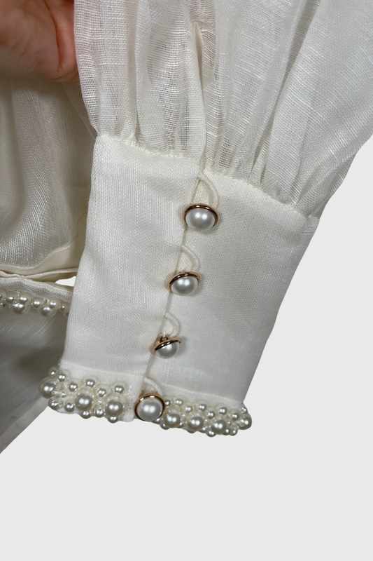 ZIMMERMANN High Tide Pearl Bluse | L