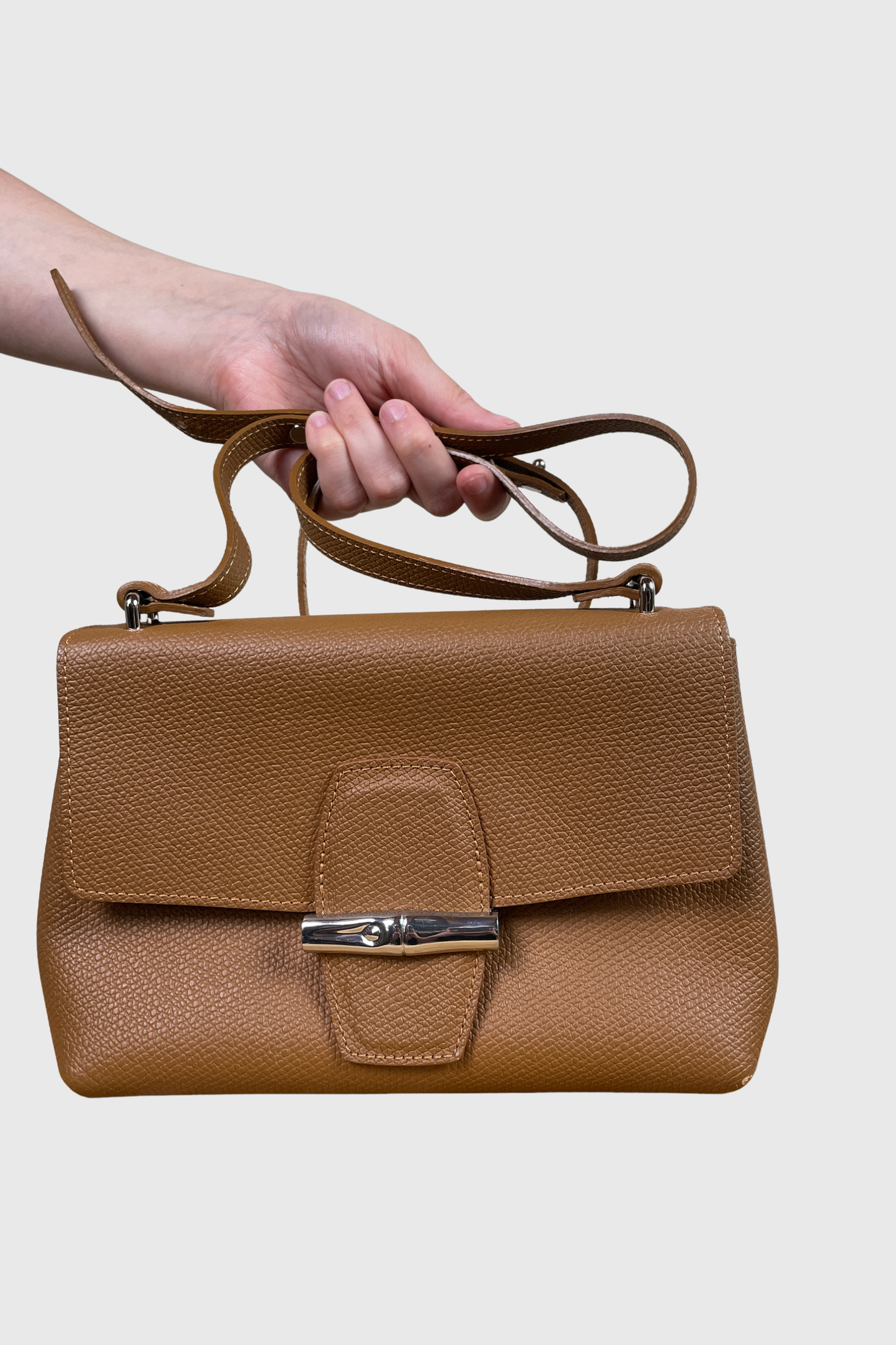 LONGCHAMP Le Roseau Crossbody camel
