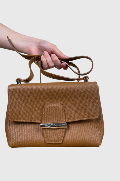 LONGCHAMP Le Roseau Crossbody camel
