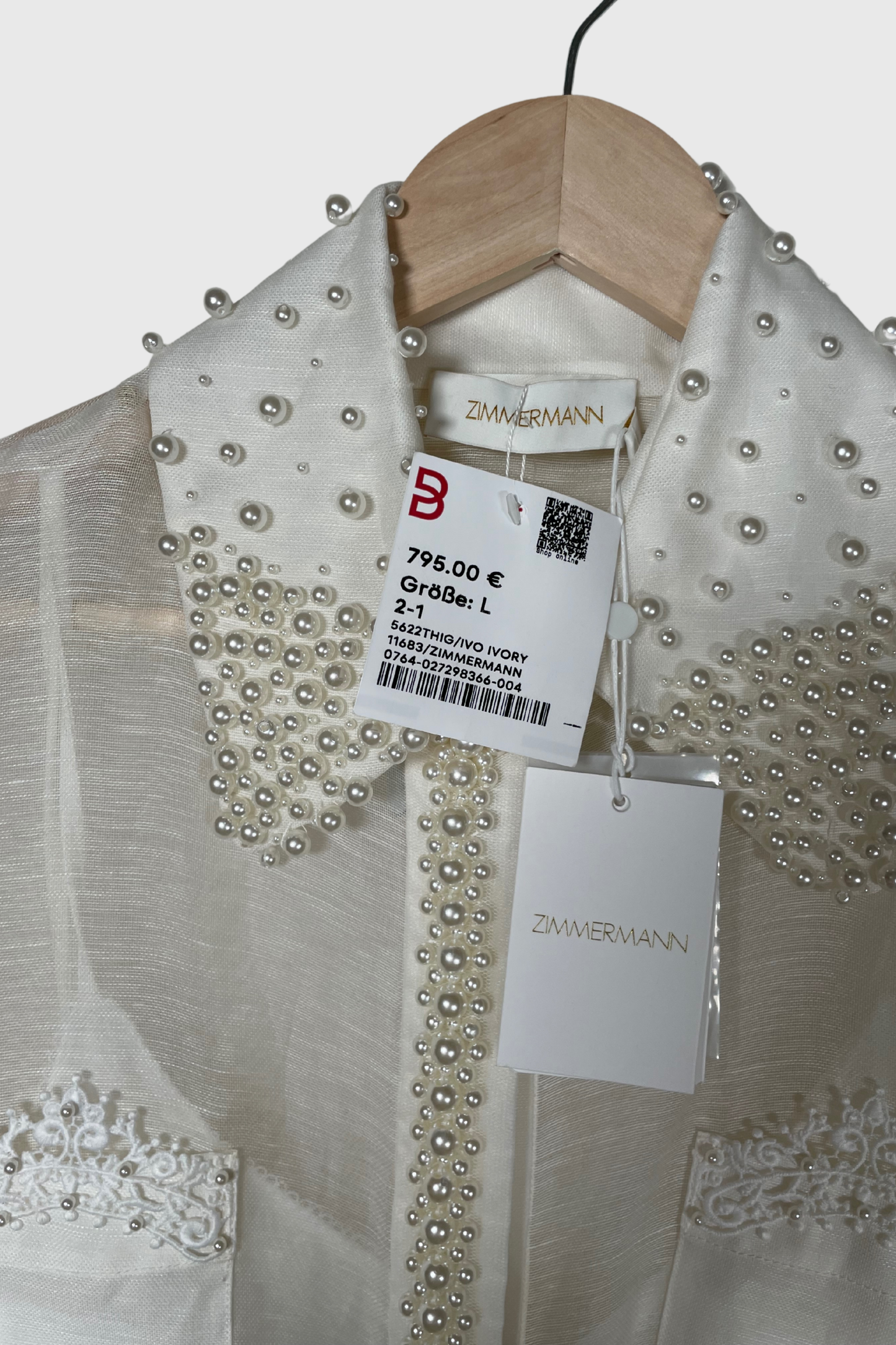 ZIMMERMANN High Tide Pearl Bluse | L