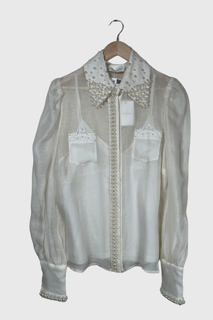ZIMMERMANN High Tide Pearl Bluse | L