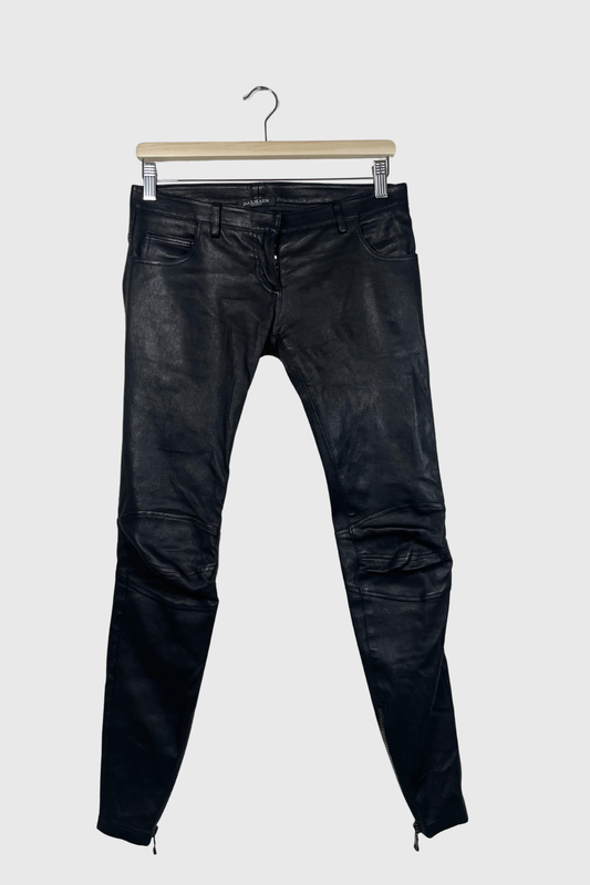 BALMAIN Lederhose schwarz | 32