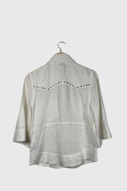 GANNI Studded Linen Shirt | 34