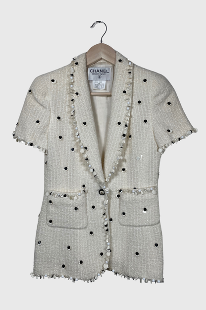 CHANEL Bouclé Blazer Pailletten Spring 1995 | 36