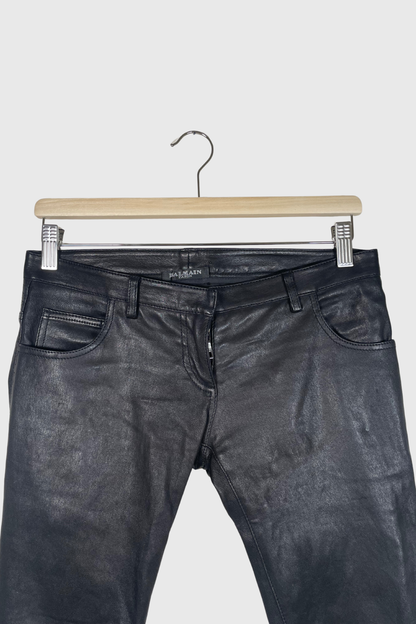 BALMAIN Lederhose schwarz | 32