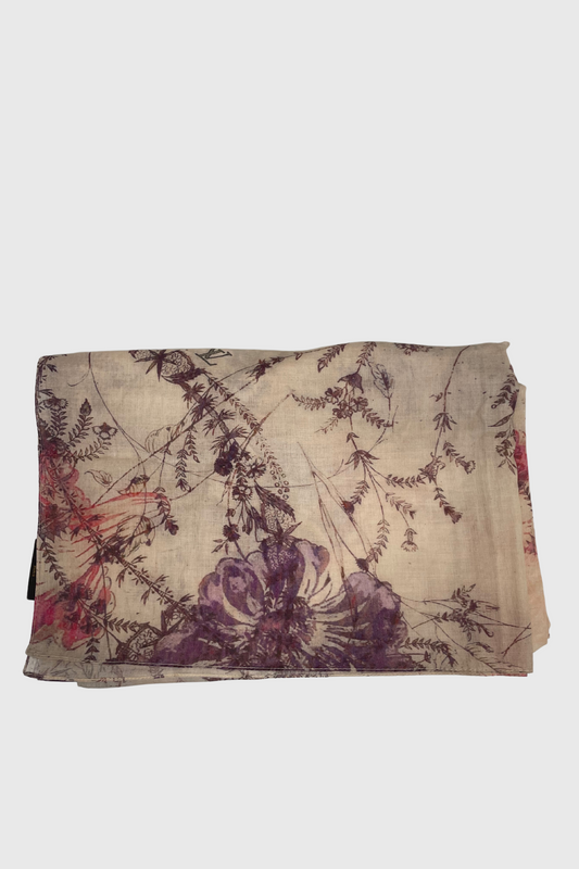 LOUIS VUITTON Cotton Floral Scarf