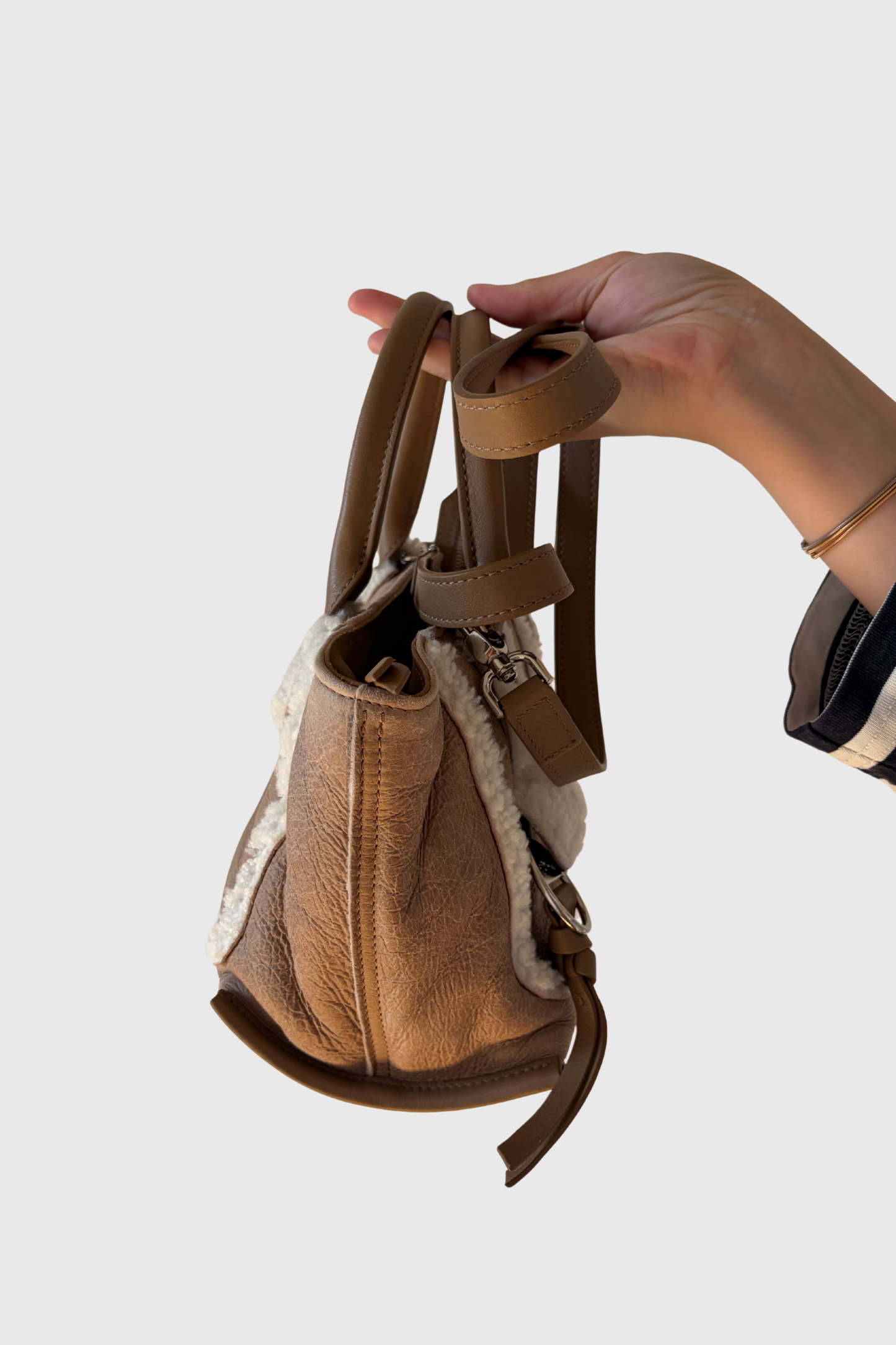 LONGCHAMP Mailbox Top Handle XS Shearling
