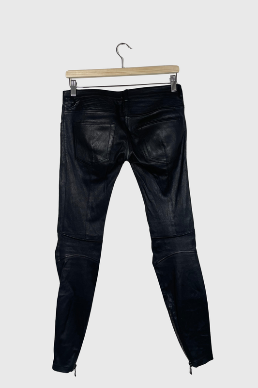 BALMAIN Lederhose schwarz | 32