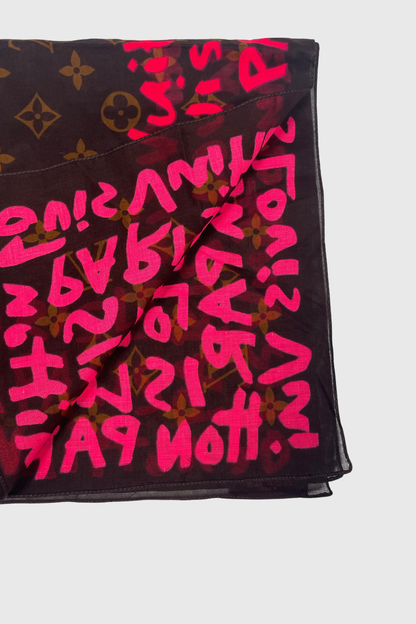 LOUIS VUITTON Graffiti Bandana pink