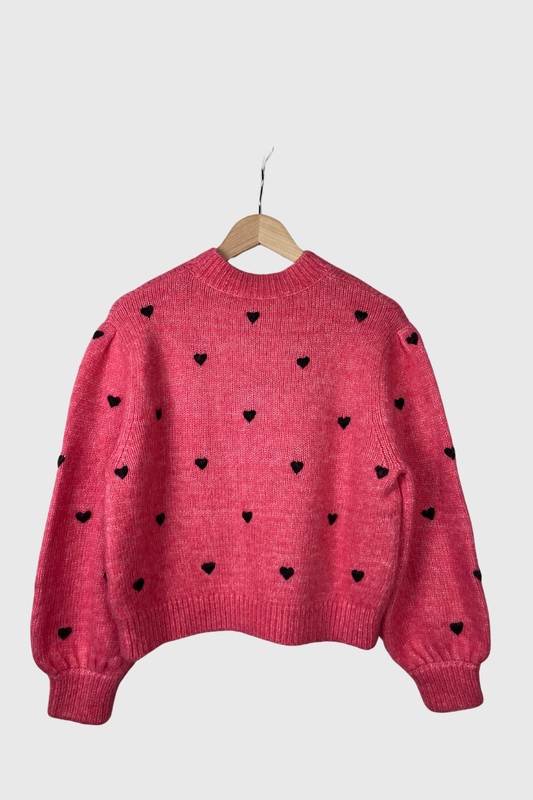 RIXO Ariana Heart Knit Pullover | XS