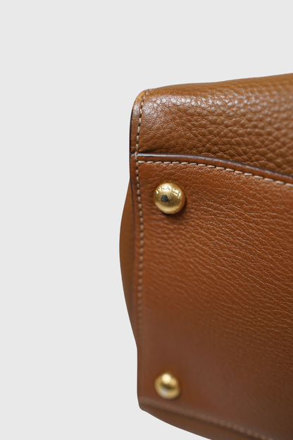 PRADA Vitello Daino Sound Lock brandy