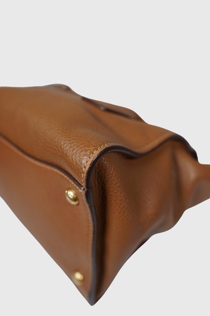 PRADA Vitello Daino Sound Lock brandy