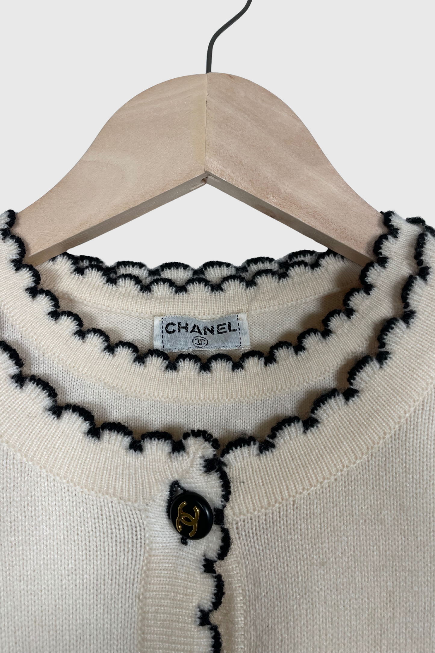 CHANEL Scallop Trim Cashmere Twinset | 34