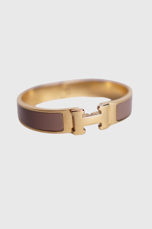 HERMÈS Clic H Armreif marron glace