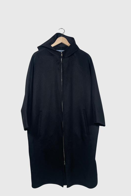PRADA Mantel mit Kapuze F/W 2020 schwarz | 36