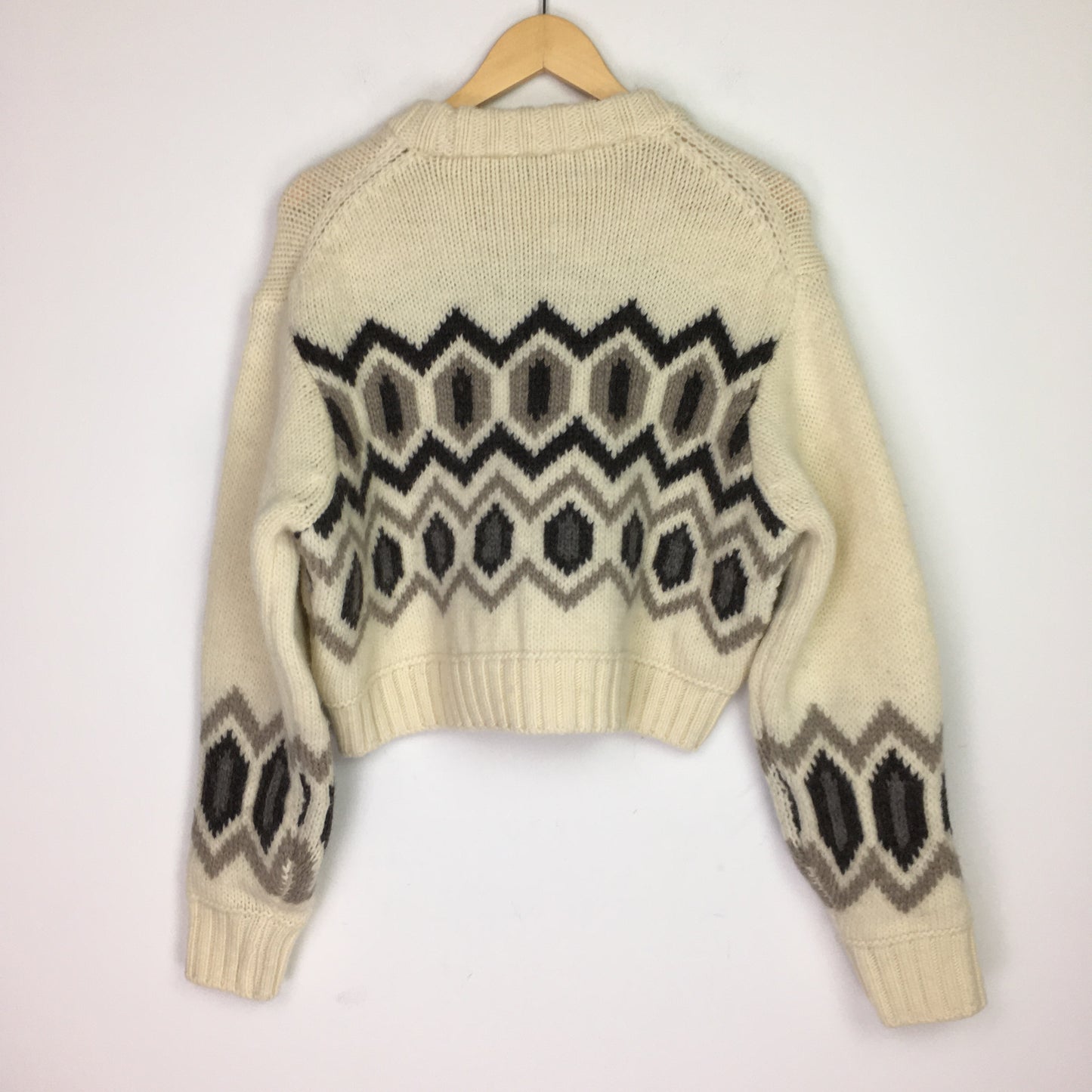 GANNI Chunky Graphic Wool Pullover | S